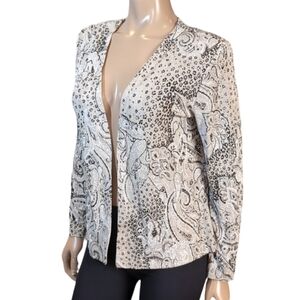 Xscape By Joanna Chen Formal Blazer Jacket Womens Size Large Embellished Gold
